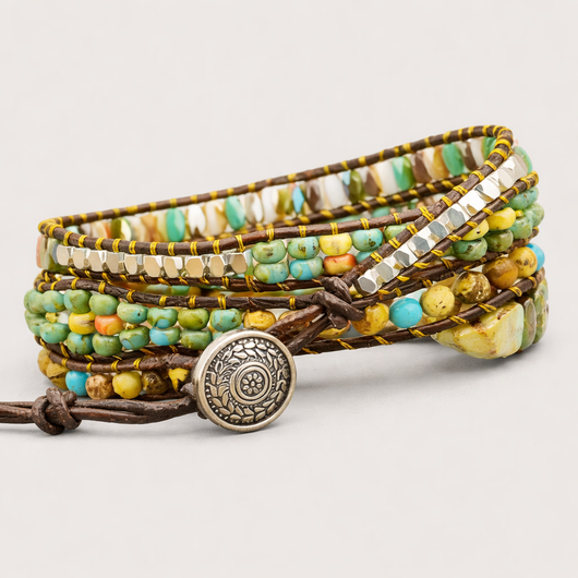 Elegant Wrap Healing Amazonite Turquoise Bracelet