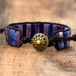 Lapis Lazuli and Amethyst Wrap Bracelet for Elegant and Spiritual Style