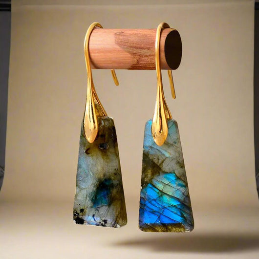 Aurora Labradorite Energy Earrings - Spiritual and Elegant Jewelry