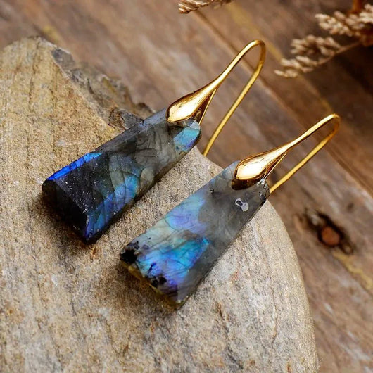 Aurora Labradorite Energy Earrings - Spiritual and Elegant Jewelry