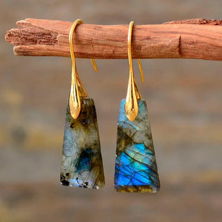 Aurora Labradorite Energy Earrings - Spiritual and Elegant Jewelry