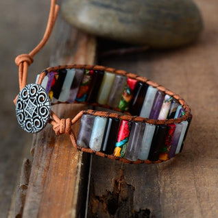 Elegant Bohemian Stone Cuff Bracelet