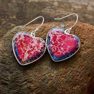 Jasper Earrings for Heart Energy and Vitality