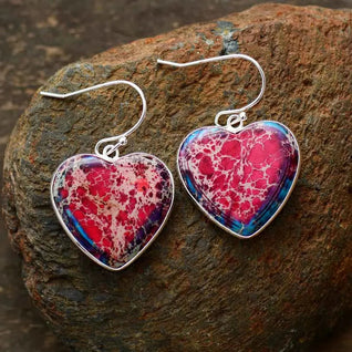 Jasper Earrings for Heart Energy and Vitality