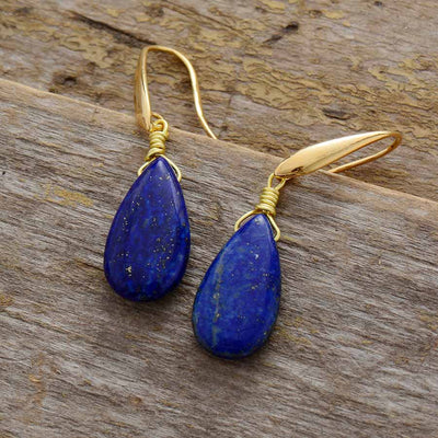 Bold Lapis Lazuli Hook Earrings - Stylish Lapis Lazuli Earrings