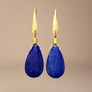 Bold Lapis Lazuli Hook Earrings - Stylish Lapis Lazuli Earrings