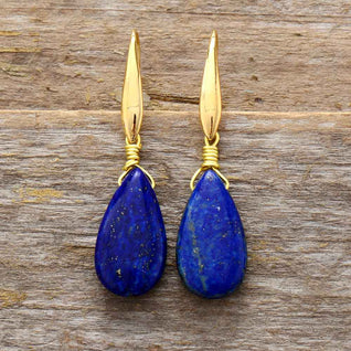 Bold Lapis Lazuli Hook Earrings - Stylish Lapis Lazuli Earrings