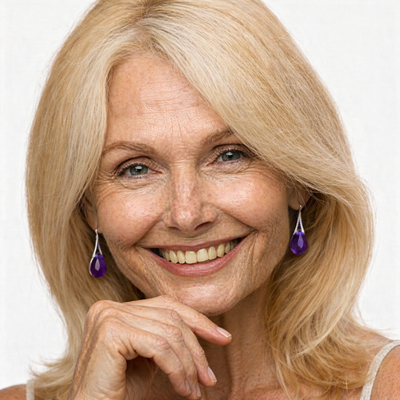 Elegant natural amethyst gemstone earrings