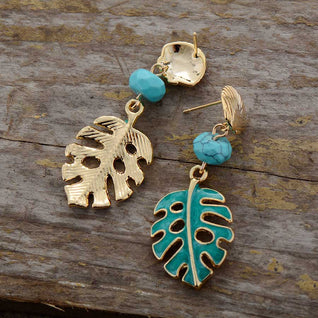 Elegant Monstera Leaf-Shaped Earrings