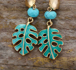 Elegant Monstera Leaf-Shaped Earrings