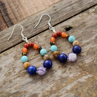 Natural Stone Jewelry 7 Chakras - Energy and Harmony Earrings
